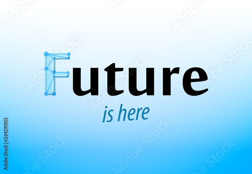 Future - caption on blue ba...