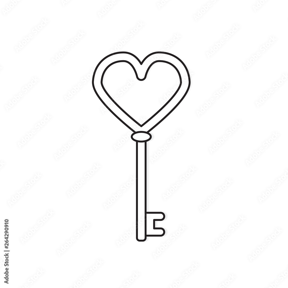 heart shape key icon- vector illustration heart shape key icon- vector illustration