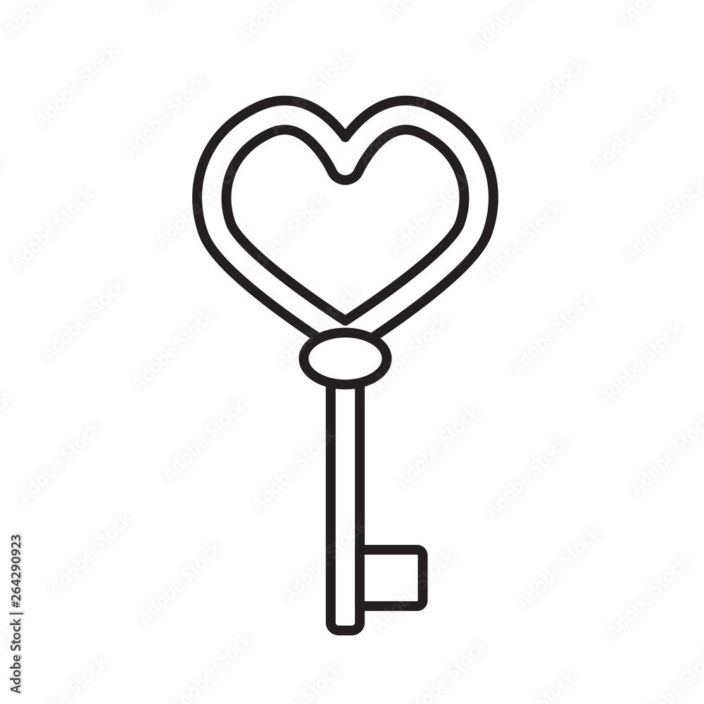 heart shape key icon- vector illustration heart shape key icon- vector illustration