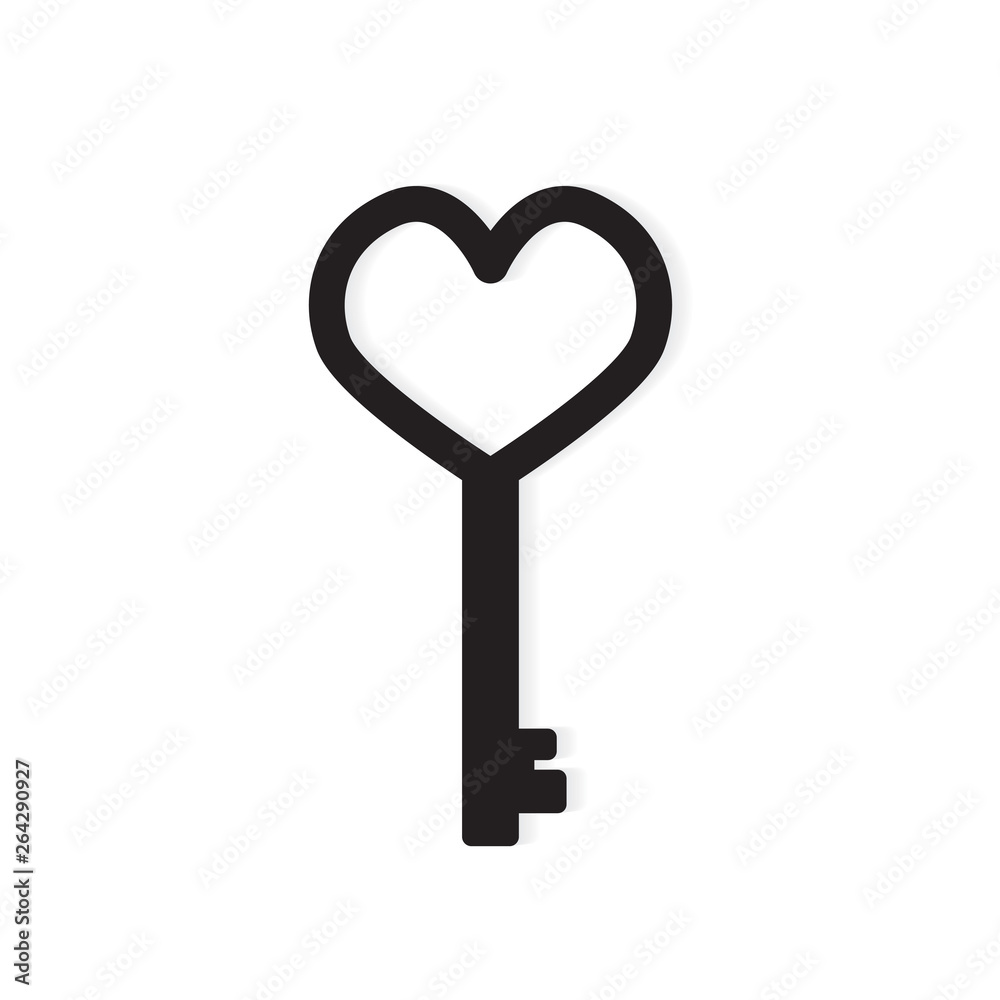 heart shape key icon- vector illustration heart shape key icon- vector illustration