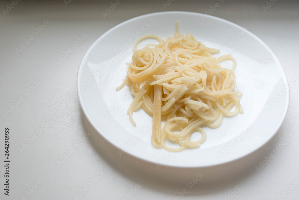 Macaroni on a white plate