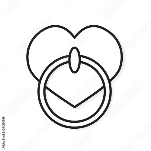 heart shape door knocker icon- vector illustration