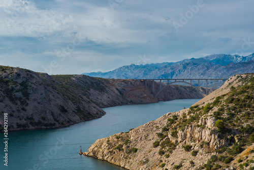 Maslenica bridge, A1 Highway bridge under Velebit Mountain, Dalmatia, Croatia