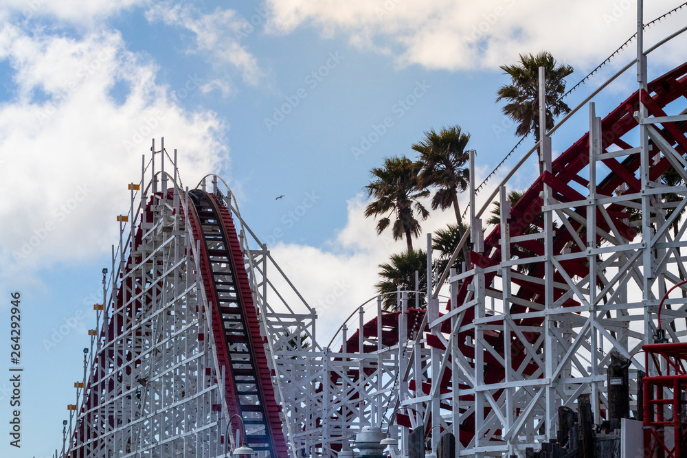 Fotografie Vintage Wooden Roller Coaster