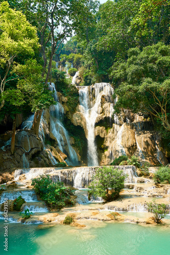 Kuang si Waterfall in Luang Prabang. Laos. 2019 Landscape