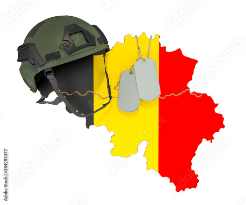 Belgian military force, army or war concept. 3D rendering photo