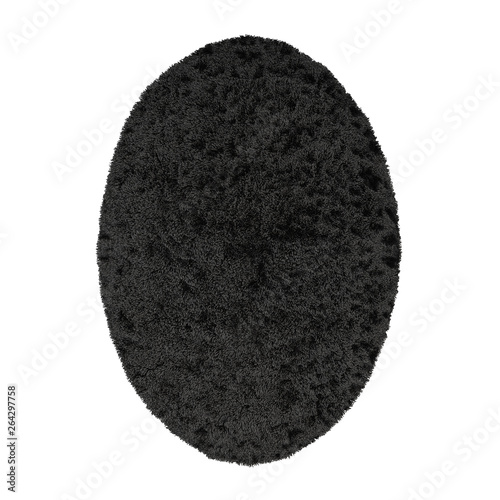 Gray oval wool rug isolated background 3d © jockermax3d