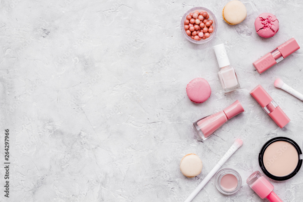 make-up accessories and fashion stylish cosmetics on marble desk background top view mock up make-up accessories and fashion stylish cosmetics on marble desk background top view mock up