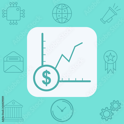 Money growth vector icon sign symbol