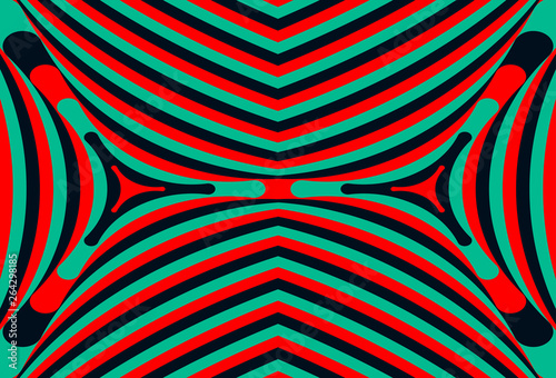 Color seamless pattern with hypnotic trance texture. Abstract multicolored striped background. Op art unique bright abstraction. Psychedelic trippy art.