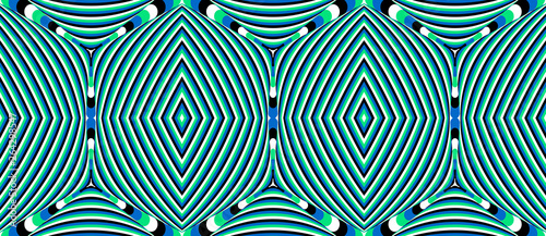 Color seamless pattern with hypnotic trance texture. Abstract multicolored striped background. Op art unique bright abstraction. Psychedelic trippy art.