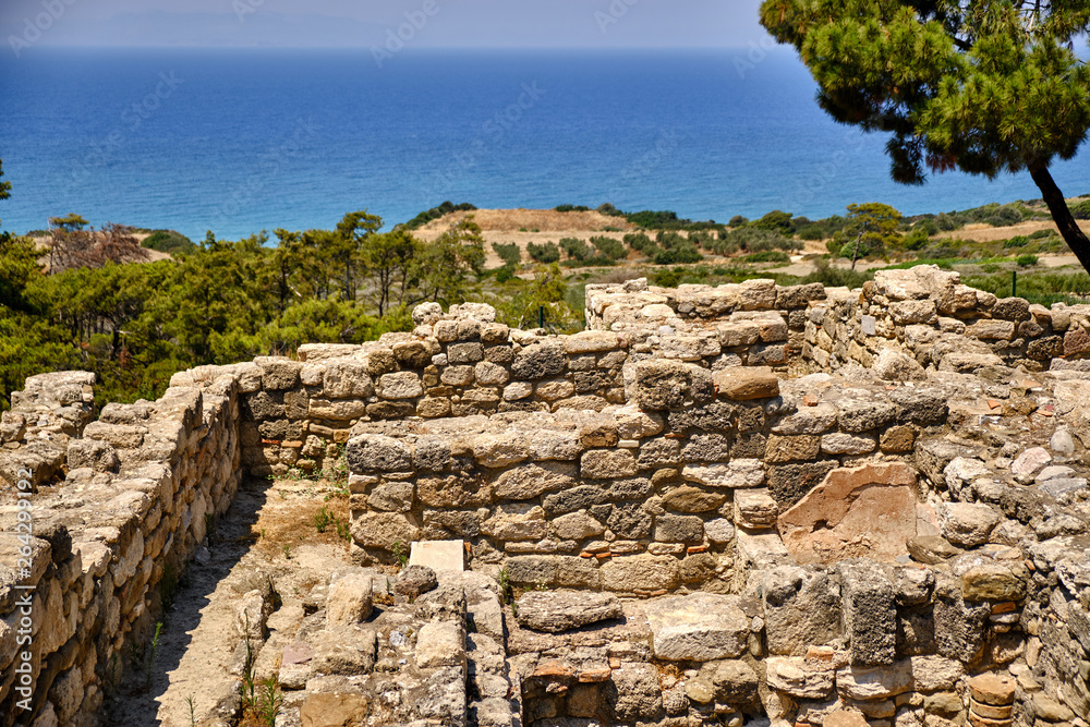 Ancient ruins of antiquity on the island of Rhodes