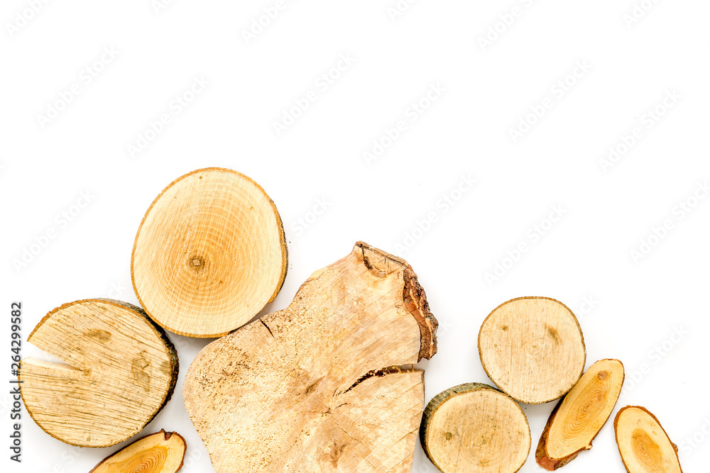 wooden sawcut background for blog on white top view mockup wooden sawcut background for blog on white top view mockup