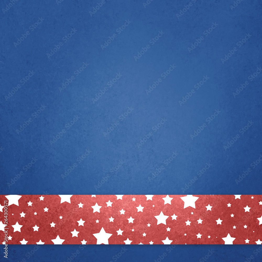 Red white and blue patriotic background with white stars on red stripe