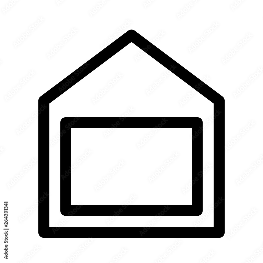 Home sign. Symbol of house. Outline modern design element. Simple black flat vector icon with rounded corners Home sign. Symbol of house. Outline modern design element. Simple black flat vector icon with rounded corners