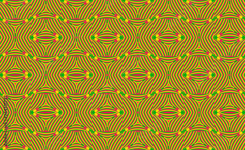 Color seamless pattern with hypnotic trance texture. Abstract multicolored striped background. Op art unique bright abstraction. Psychedelic trippy art.