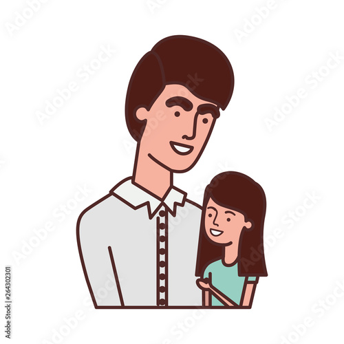 father with daughter avatar character