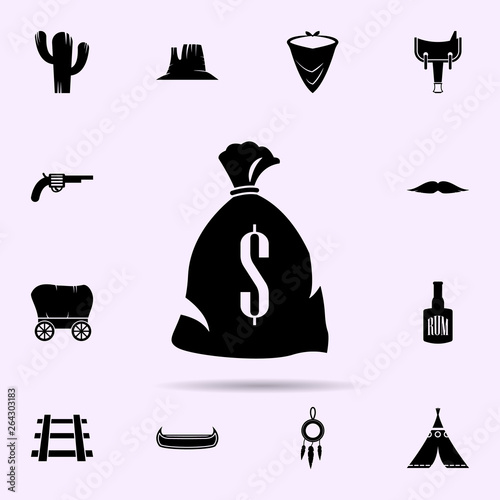 bank money bag icon. wild west material icons universal set for web and mobile
