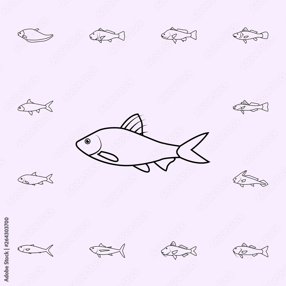 Fototapeta premium puntius filamentosus icon. Fish icons universal set for web and mobile