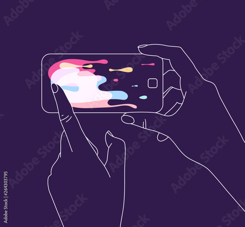 Hand phone internet surfing blue
