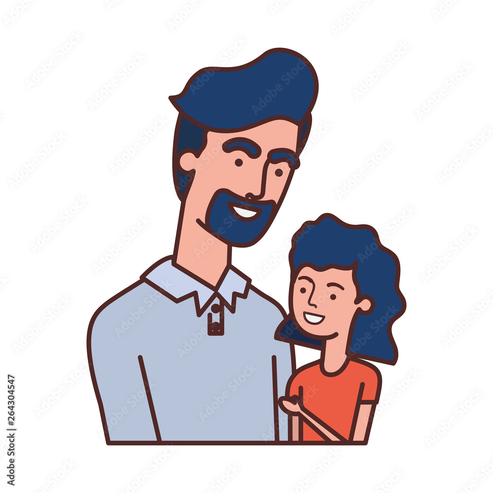 father with daughter avatar character