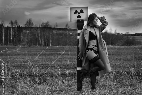 girl in lingerie in Chernobyl