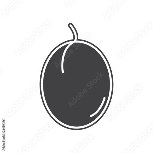 Vector Plum icon. Element of Fruits and vegatables for mobile concept and web apps icon. Glyph, flat icon for website design and development, app development