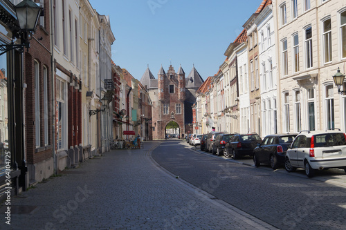 Medieval street Lievevrouwestraat in Bergen op Zoom