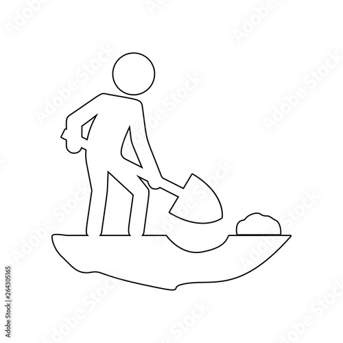 the person is digging icon. Element of Garden for mobile concept and web apps icon. Outline, thin line icon for website design and development, app development