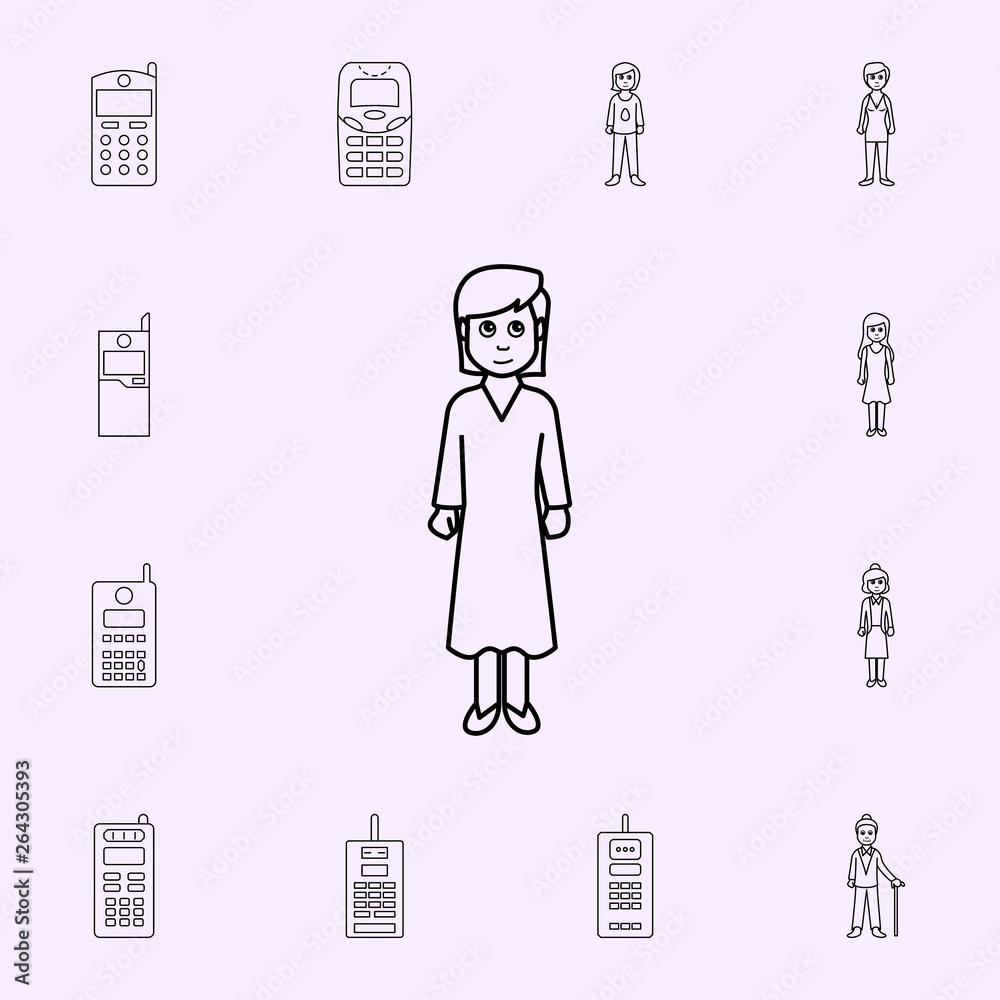 teenage girl period icon. Generation icons universal set for web and mobile