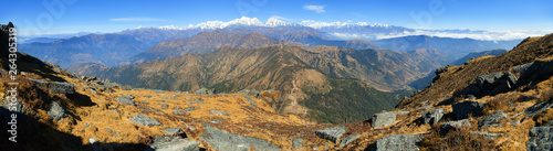 Everest from Pikey peak, Nepal Himalayas mountains