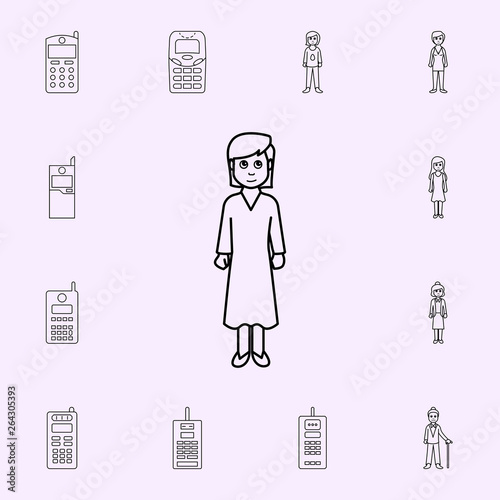 teenage girl period icon. Generation icons universal set for web and mobile