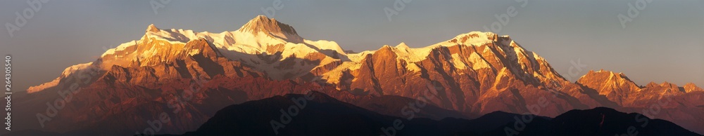 Evening, sunset view of mount Annapurna, Nepal Himalayas