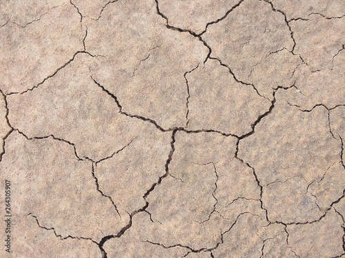 Dry soil surface due to lack of rain