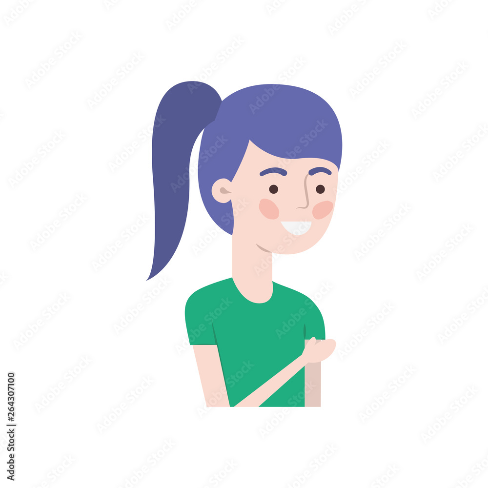 young woman avatar character