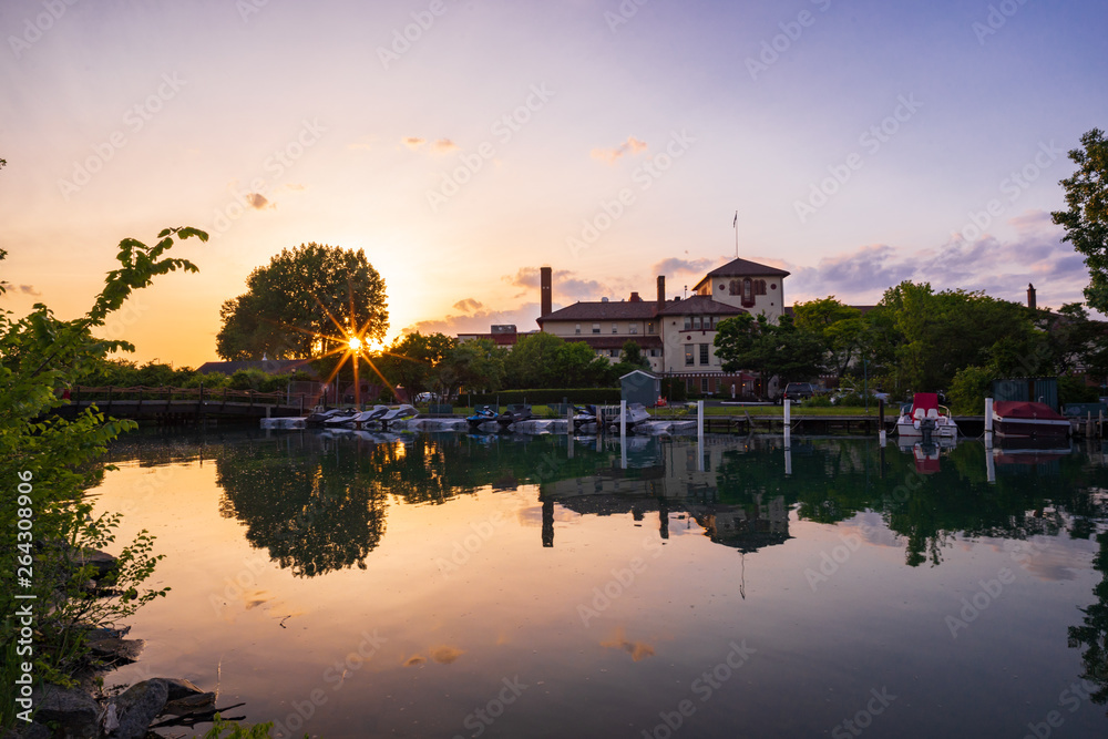 sunset on the river