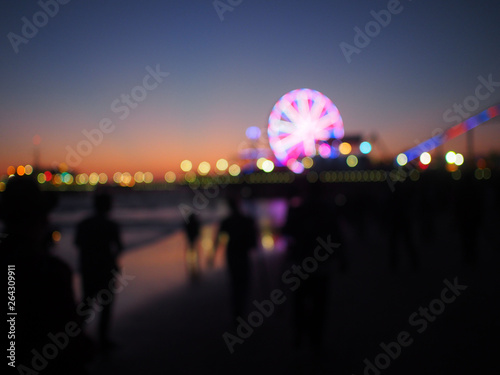 Sunset beach and pier