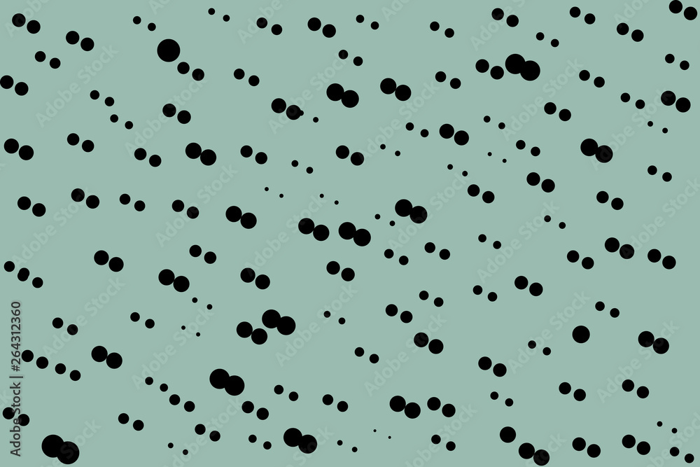 Black random dots on blue background. Abstract geometric shapes pattern in retro style for fabric print, textile, decor Black random dots on blue background. Abstract geometric shapes pattern in retro style for fabric print, textile, decor