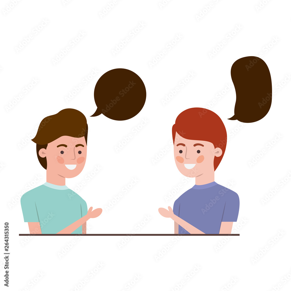 Fototapeta premium men with speech bubble avatar character