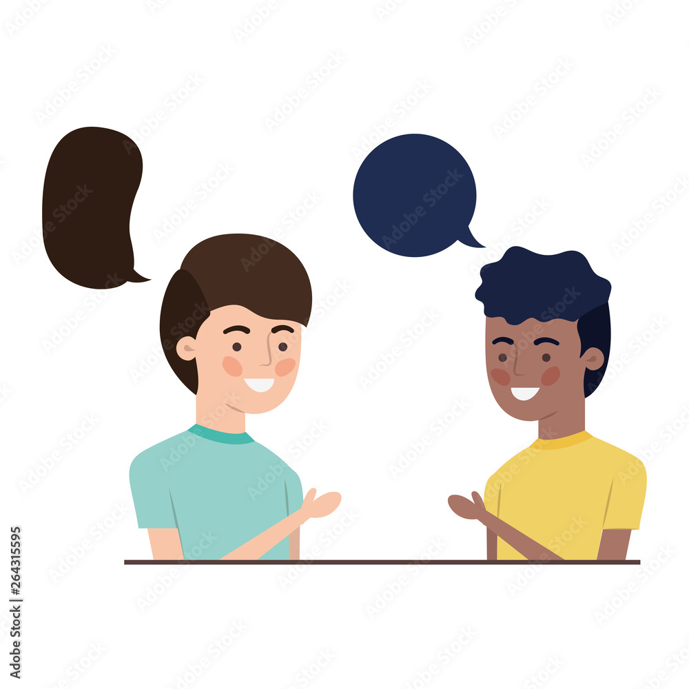 Fototapeta premium men with speech bubble avatar character