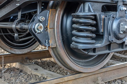 Railway wheels wagon .Freight (cargo) train