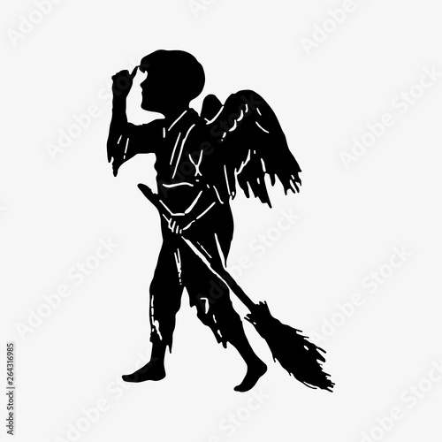 Poor angel vintage drawing