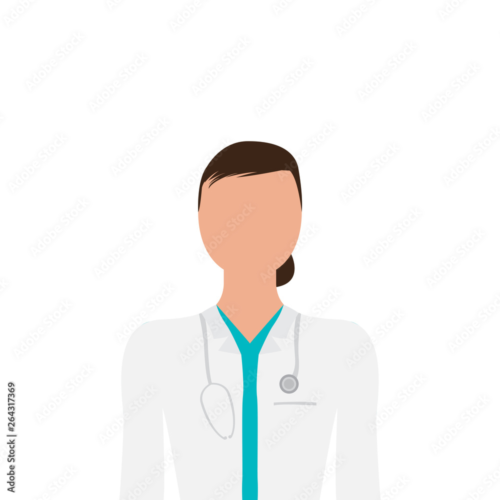 Isoalated female doctor image. Vector illustration design