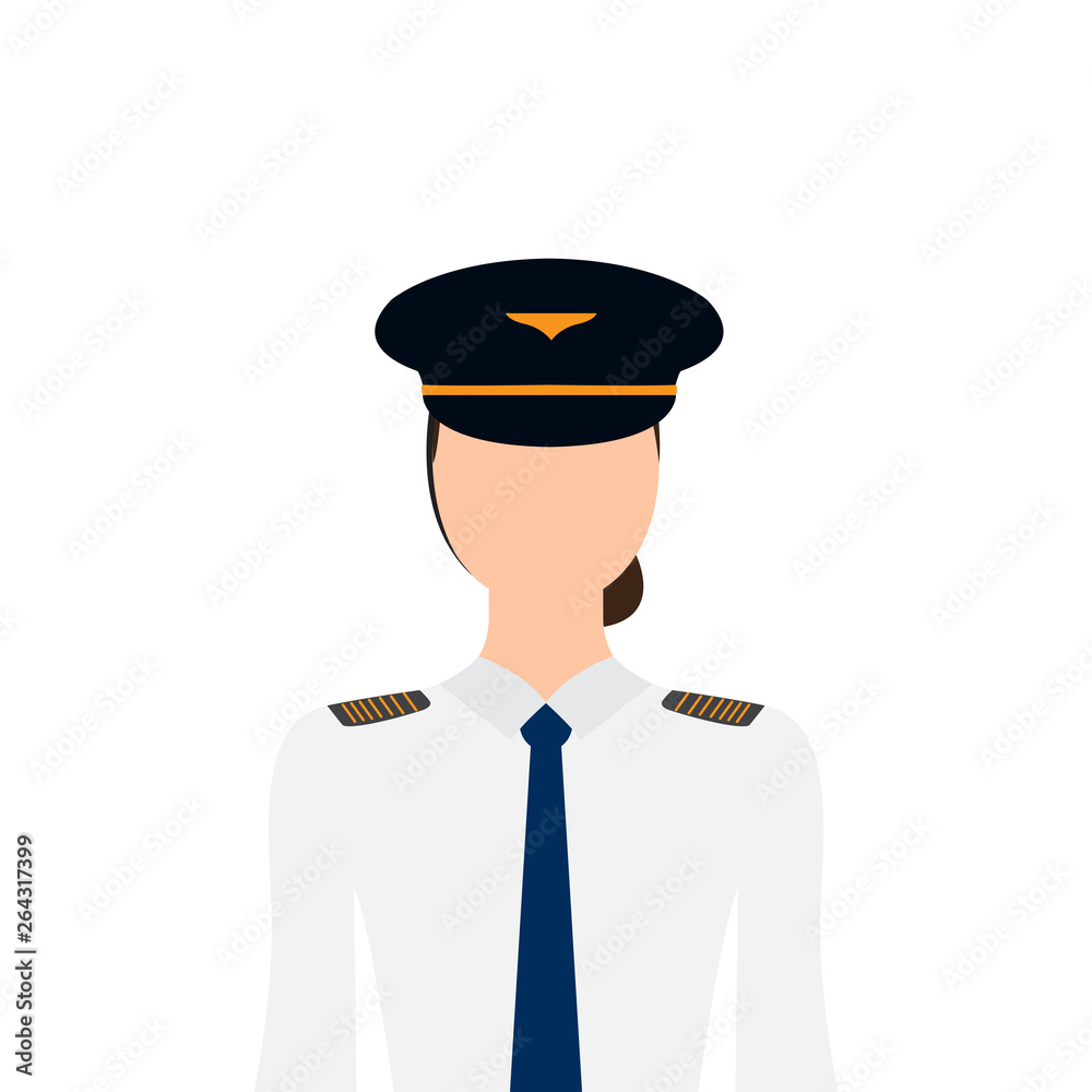 Isolated female pilot image. Vector illustration design Isolated female pilot image. Vector illustration design