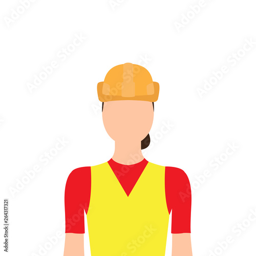 Isolated female builder image. Vector illustration design