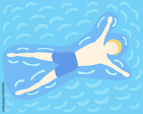 man lay on water 
