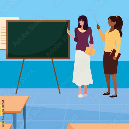 interracial female teachers in the classroom characters
