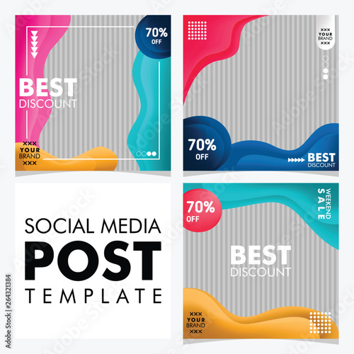 collection of social media post design template
