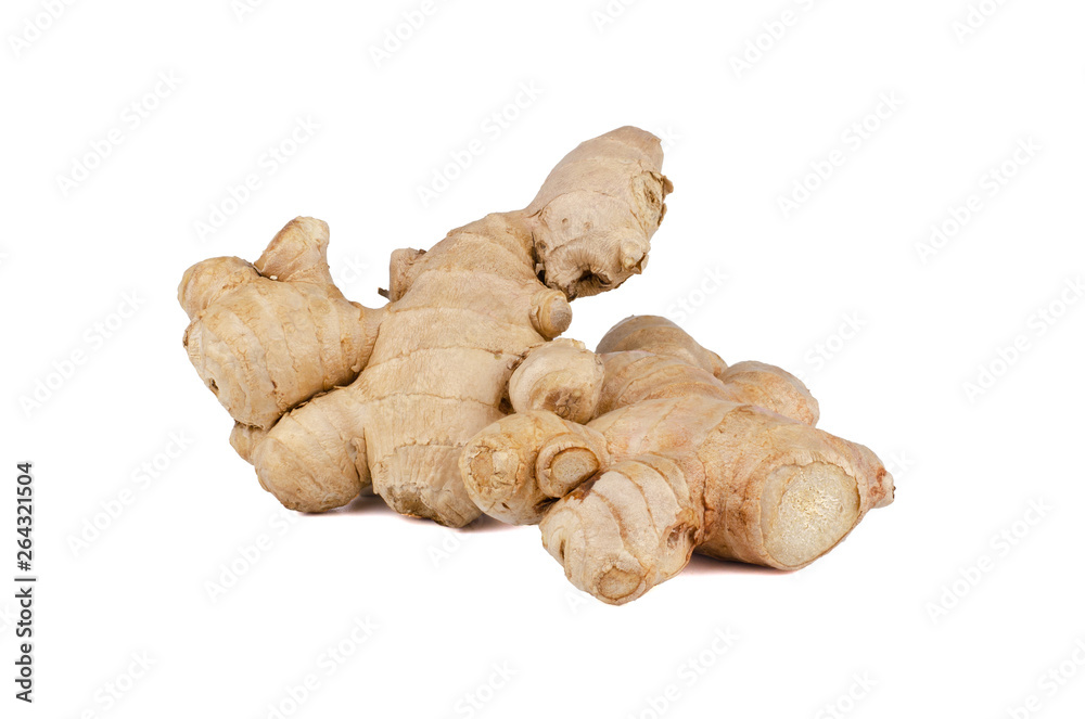 Fresh Ginger roots isolated on white background. Fresh Ginger roots isolated on white background.