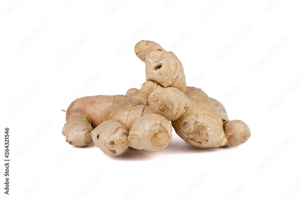 Fresh Ginger roots isolated on white background. Fresh Ginger roots isolated on white background.